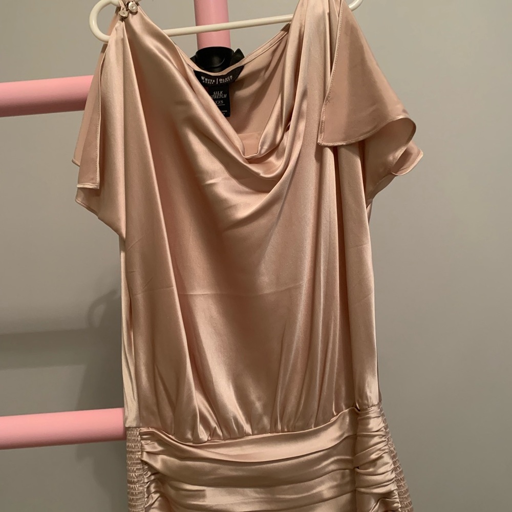 White House Black Market silk gold shirt, XXS, $98,brand new with tags